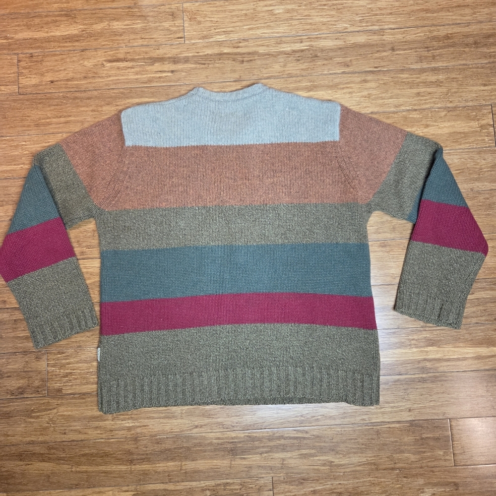 VTG American Eagle 100% Lambswool Colorblock Sweater | Earth Tones | L / G - Picture 13 of 15